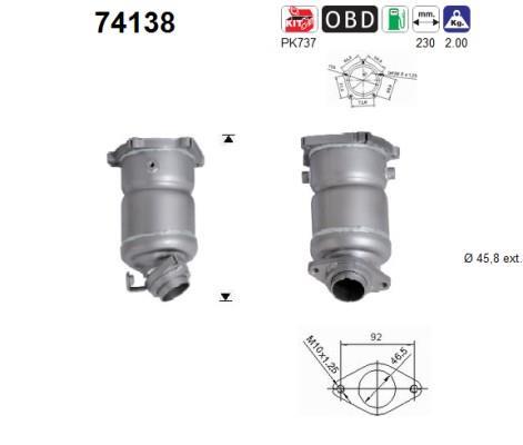 Catalyseur (Pot catalytique) AS 74138