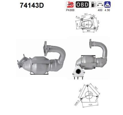 Catalyseur (Pot catalytique) AS ref. 74143D