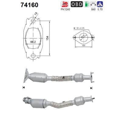 Catalyseur (Pot catalytique) AS ref. 74160