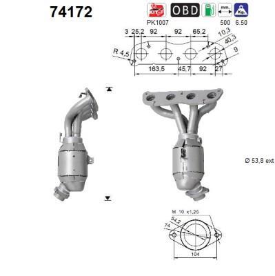 Catalyseur (Pot catalytique) AS 74172