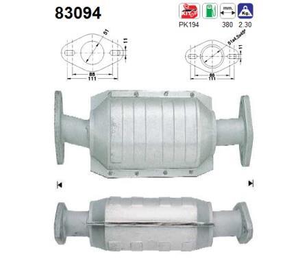 Catalyseur (Pot catalytique) AS ref. 83094