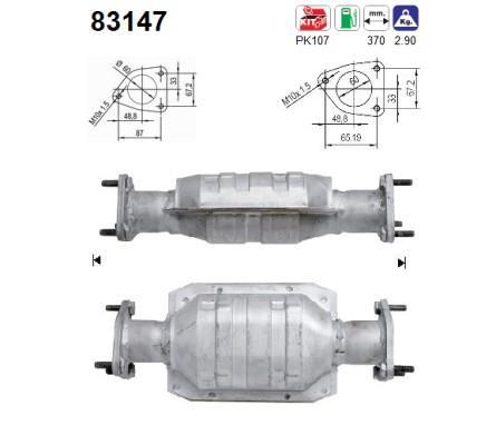 Catalyseur (Pot catalytique) AS ref. 83147