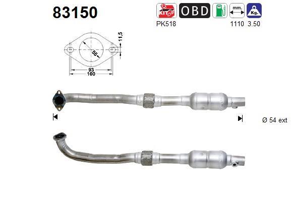 Catalyseur (Pot catalytique) AS ref. 83150