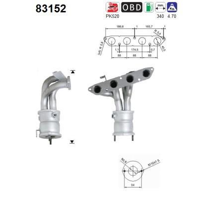 Catalyseur (Pot catalytique) AS ref. 83152