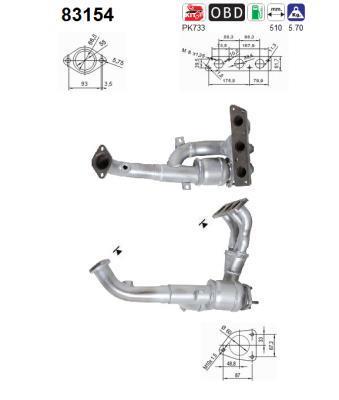 Catalyseur (Pot catalytique) AS ref. 83154