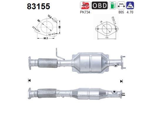 Catalyseur (Pot catalytique) AS ref. 83155