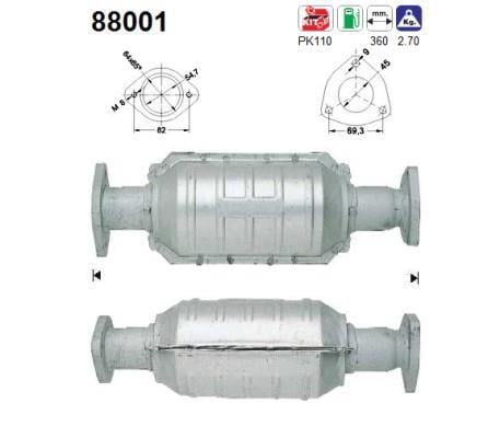 Catalyseur (Pot catalytique) AS ref. 88001