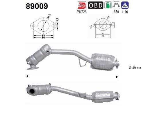 Catalyseur (Pot catalytique) AS ref. 89009