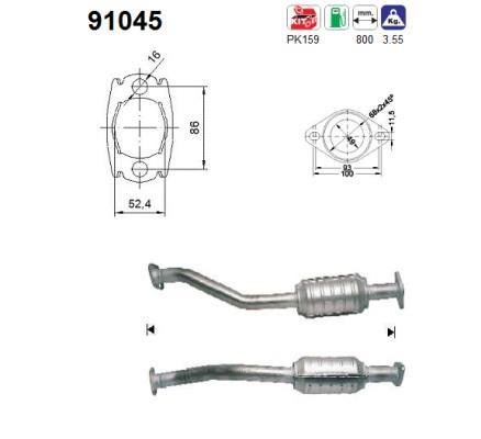 Catalyseur (Pot catalytique) AS ref. 91045