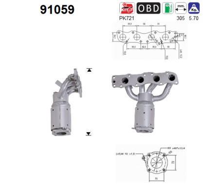 Catalyseur (Pot catalytique) AS 91059