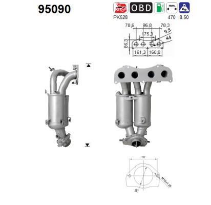 Catalyseur (Pot catalytique) AS ref. 95090