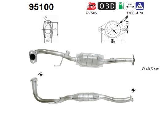 Catalyseur (Pot catalytique) AS ref. 95100