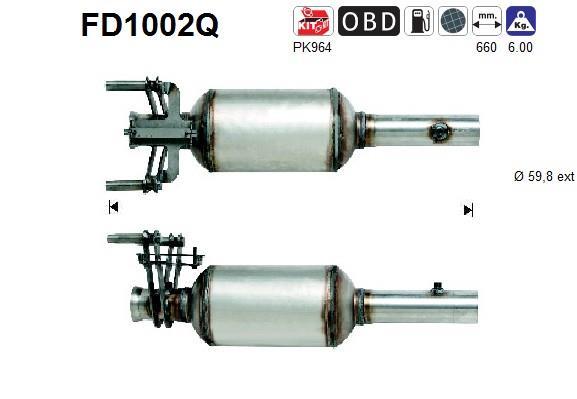 Filtre à particules / FAP (FAP diesel) AS ref. FD1002Q