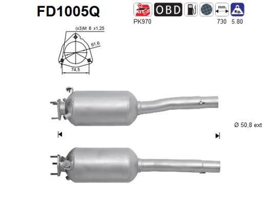 Filtre à particules / FAP (FAP diesel) AS ref. FD1005Q