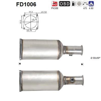 Filtro de partículas (FAP Diesel) AS ref. FD1006