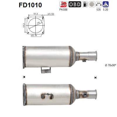 Filtro de partículas / FAP (FAP diésel) AS ref. FD1010