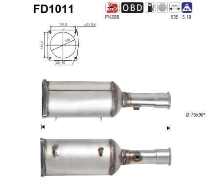 Filtro de partículas / FAP (FAP diésel) AS ref. FD1011