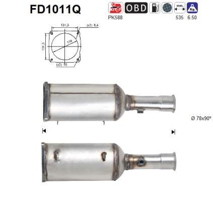 Filtro de partículas (FAP Diesel) AS ref. FD1011Q
