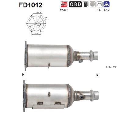 Filtre à particules / FAP (FAP diesel) AS ref. FD1012