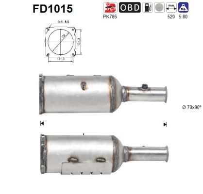 Filtro de partículas (FAP Diesel) AS FD1015