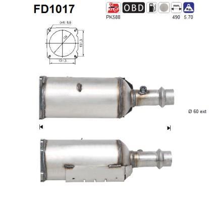 Filtre à particules / FAP (FAP diesel) AS FD1017