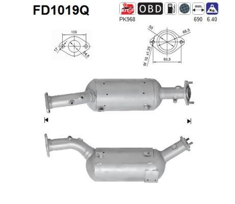 Filtre à particules / FAP (FAP diesel) AS ref. FD1019Q