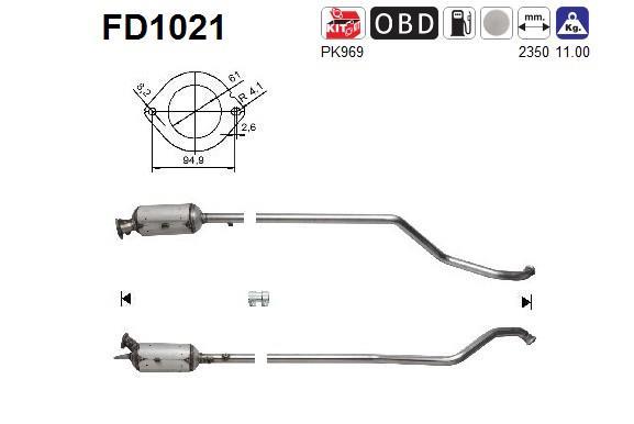 Filtro de partículas (FAP Diesel) AS ref. FD1021