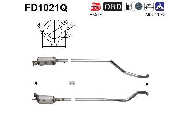 Filtre à particules / FAP (FAP diesel) AS ref. FD1021Q
