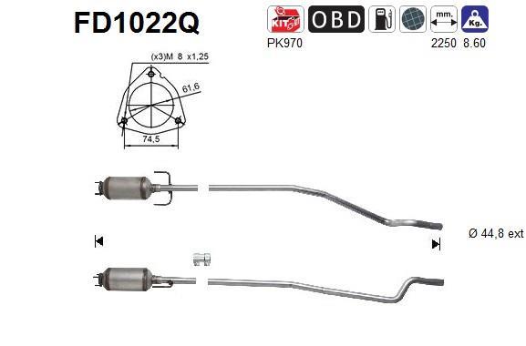 Filtre à particules / FAP (FAP diesel) AS ref. FD1022Q