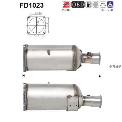 Filtre à particules / FAP (FAP diesel) AS ref. FD1023