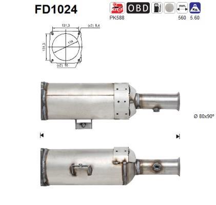 Filtre à particules / FAP (FAP diesel) AS ref. FD1024