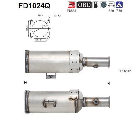 Filtre à particules / FAP (FAP diesel) AS ref. FD1024Q