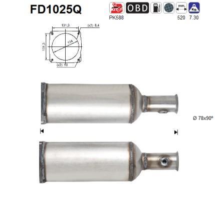 Filtre à particules / FAP (FAP diesel) AS ref. FD1025Q