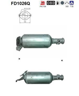 Filtre à particules / FAP (FAP diesel) AS ref. FD1026Q