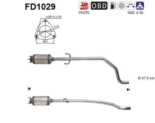 Filtre à particules / FAP (FAP diesel) AS ref. FD1029