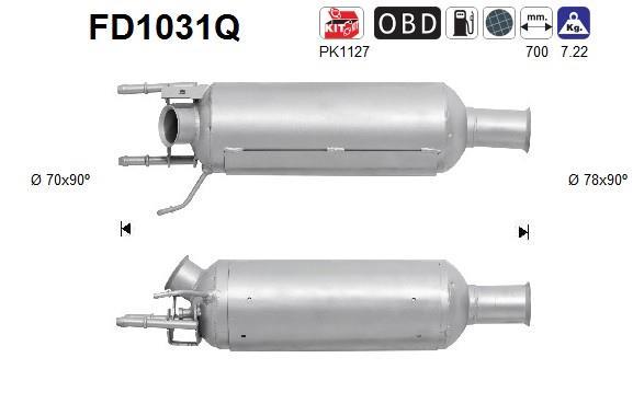 Filtre à particules / FAP (FAP diesel) AS ref. FD1031Q
