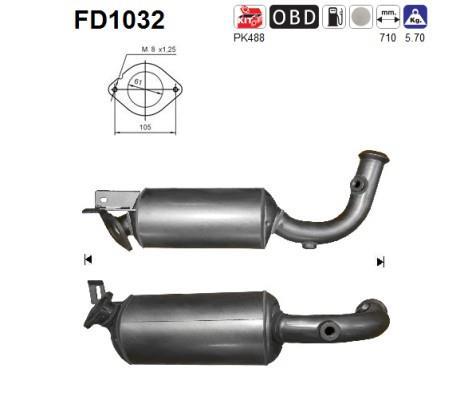 Filtre à particules / FAP (FAP diesel) AS ref. FD1032