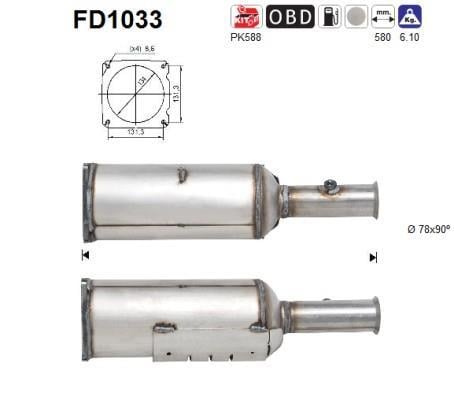 Filtro de partículas (FAP Diesel) AS FD1033