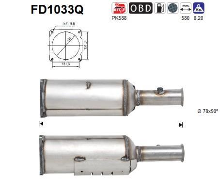 Filtre à particules / FAP (FAP diesel) AS ref. FD1033Q
