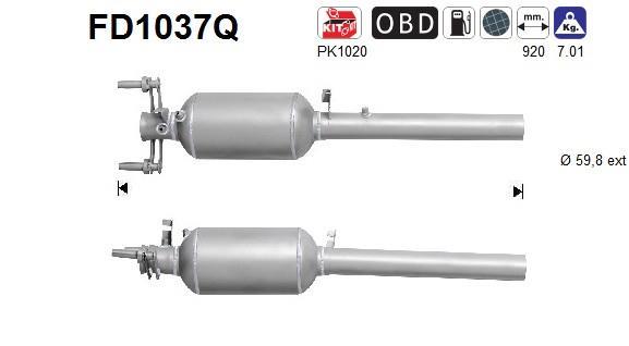 Filtro de partículas (FAP Diesel) AS ref. FD1037Q