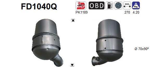 Filtre à particules / FAP (FAP diesel) AS FD1040Q