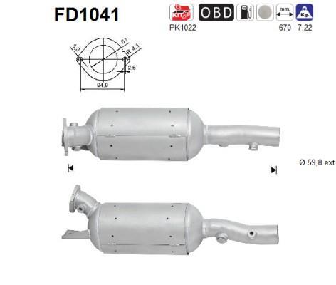 Filtro de partículas / FAP (FAP diésel) AS ref. FD1041
