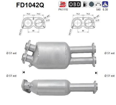 Filtre à particules / FAP (FAP diesel) AS ref. FD1042Q