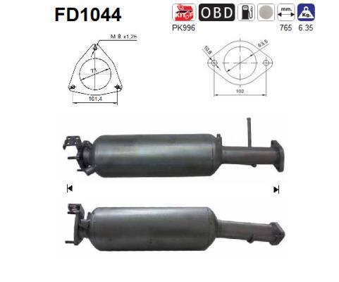 Filtre à particules / FAP (FAP diesel) AS ref. FD1044