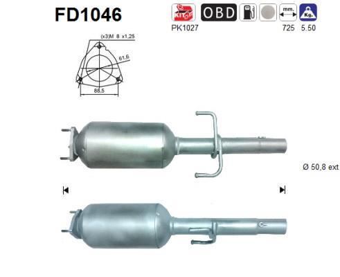 Filtro de partículas (FAP Diesel) AS ref. FD1046