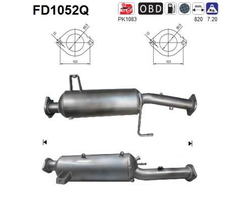 Filtre à particules / FAP (FAP diesel) AS ref. FD1052Q