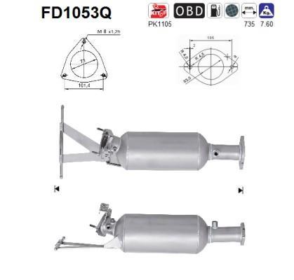 Filtre à particules / FAP (FAP diesel) AS ref. FD1053Q