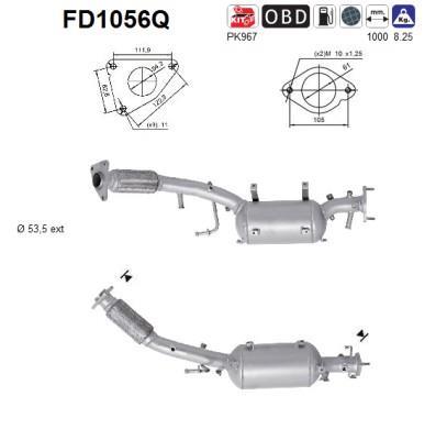Filtre à particules / FAP (FAP diesel) AS ref. FD1056Q