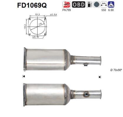 Filtre à particules / FAP (FAP diesel) AS ref. FD1069Q
