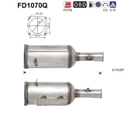 Filtre à particules / FAP (FAP diesel) AS ref. FD1070Q